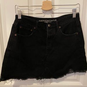 Black Denim Mini Skirt